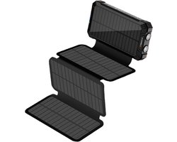 Heko Solar® Swung 2 - Solar Powerbank - 30000mAh - Ingebouwde USB-C/Micro/Lightning Kabels - Draadloze Oplader - Noodpakket, Noodstroom, Kamperen en Outdoor