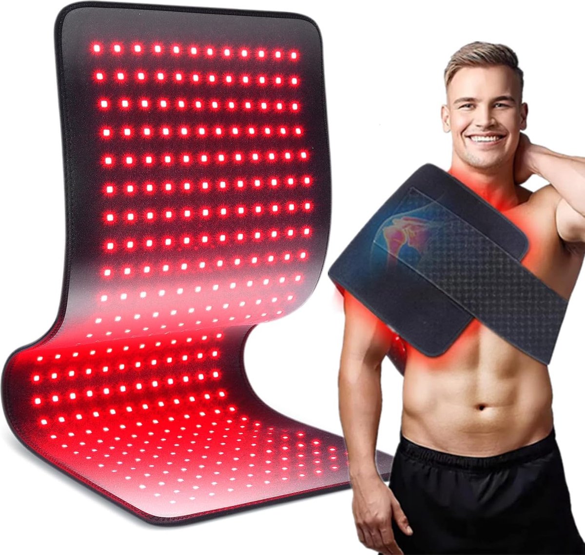 I-THERA-U Infrarood Verwarmingslamp voor riem – 360 stuks rood licht therapie voor het lichaam met timer ontspanning van de spieren