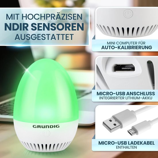 Grundig Infrarood Thermometer - Koortsthermometer Digitaal - Laser Thermometer Zonder Aanraken - Infraroodthermometers voor Mens, Dier en Objecten - Infrarood warmtemeter