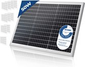 Fotovoltaïsche zonnemodule van monokristallijn silicium - 50 W, kabel, MC4-connector - paneel voor het opladen van 12 V accu voor camper, caravan, camper, camper, boot, jacht, off-grid energiesysteem