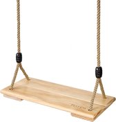 hout brettschaukel hangstoel schommel schaukelsitz in hoogte verstelbaar voor kinderen volwassenen tot 150 kg, kaki