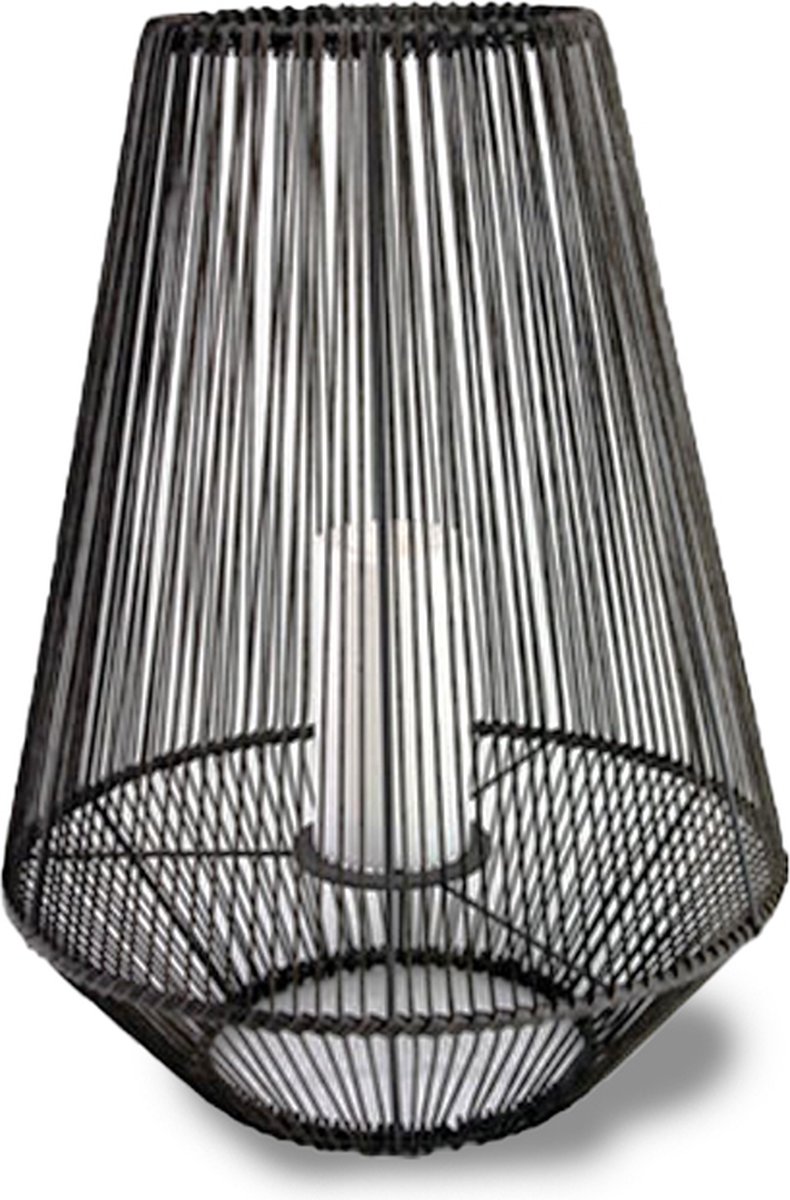 DILAMPO - LANTAARN - ROCKLAM - SOLAR - Tafelamp - Grijs - incl. 1x SMD 0,2W - Solar - Zonne energie - Snoerloos - Oplaadbaar - Buitenverlichting - IP44