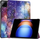 Case2go - Tablet hoes geschikt voor Xiaomi Pad 6S Pro - Tri-fold Case - Auto/Wake functie - Galaxy