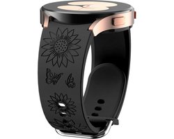 Siliconen bandje - geschikt voor Samsung Galaxy Watch 7 / Watch FE / Watch 6 / Watch 6 Classic / Watch 5 / Watch 5 Pro / Watch 4 / Watch 4 Classic - zwart