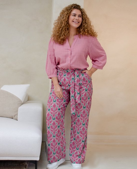 Blauwe Broek/Pantalon van Je m'appelle - Dames - Plus Size - 48 - 4 maten beschikbaar