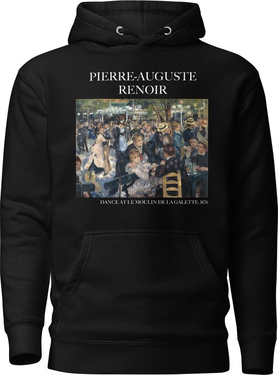 Pierre-Auguste Renoir 'Dans in Le Moulin de la Galette' ("Dance at Le Moulin de la Galette") Beroemd Schilderij Hoodie | Unisex Premium Kunst Hoodie | Zwart | M
