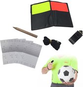Doodadeals® - Scheidsrechter Set – Referee - Accessoires – Kaarten – Tossmunt – Wedstrijdfluitje – Notitieboekje – Pen – Voetbal