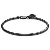 Essentials | 3 mm Gunmetal Zwarte Armband met Slangenschakels