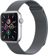 iMoshion Bandje Geschikt voor Apple Watch Bandje Series 1 / 2 / 3 / 4 / 5 / 6 / 7 / 8 / 9 / SE / Ultra (2) - 42 / 44 / 45 / 49 mm Maat S - iMoshion Milanees magnetische band - Donkergrijs