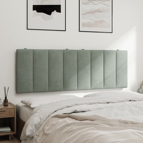 vidaXL-Coussin de tête de lit-120-cm-velours-gris clair