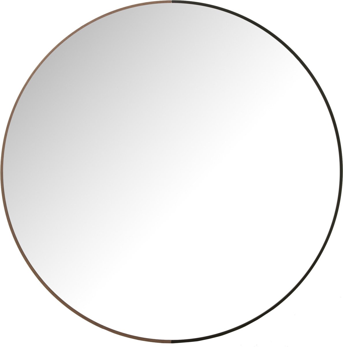 J-Line spiegel Rond - metaal/hout - zwart - large - Ø 90 cm