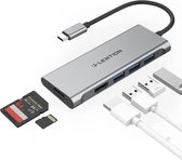 Lention 6 in 1 USB C Naar HDMI (4K) HUB , SD Kaart Slot, 3x USB 3.0 (thunderbolt)– Docking station - geschikt voor Macbook Pro, HP, Dell en meer – Spacegrey