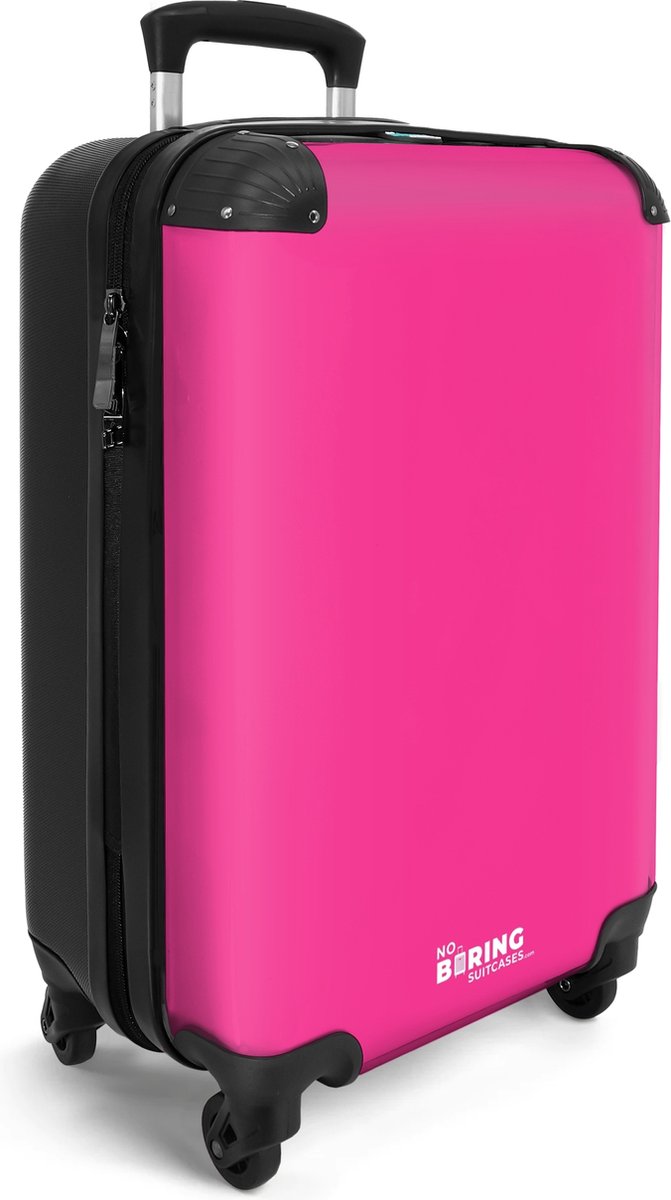 NoBoringSuitcases.com® - Vakantie handbagage koffer lichtgewicht - Roze reiskoffer trolley vrouwen - Kleine rolkoffer met wieltjes - Valies carryon koffertje - Past binnen 55x40x20 en 55x35x25