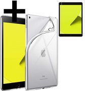 Hoes Geschikt voor iPad 10.2 2021 Hoesje Siliconen Case Hoes Siliconen Back Cover Met Screenprotector - Transparant
