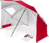 Parasol, Paraplu, multifunctionele parasol voor tuin, eenvoudig op te vouwen, rood, 54"/136 cm