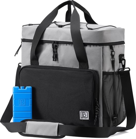 Brisby Sac isotherme 4 couches – Sac à déjeuner 40 litres – Zwart Grijs