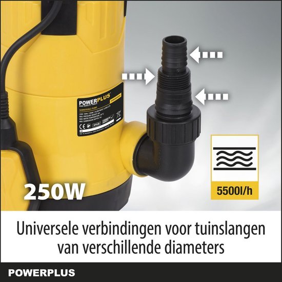 Powerplus Elektrische Waterpomp POWEW67902 - Dompelpomp Van 250 W Temperatuur Van 35c En Doorstroom Van 5000 L U Tuingereedschap Powerplus Elektrische Waterpomp POWEW67902 - Dompelpomp Van 250 W Temperatuur Van 35c En Doorstroom Van 5000 L U Tuingereedschap