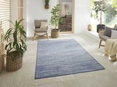 Flycarpets Elle Decoration - Binnen & Buitenkleed - Omkeerbaar - Gemini - Gemeleerd - Ocean Blauw - 80x350 cm