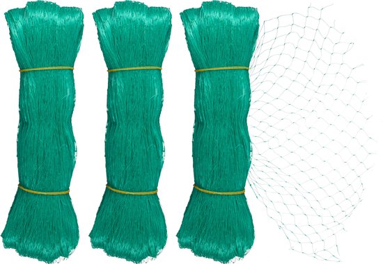 Filet anti-oiseaux Relaxdays maille fine - lot de 3 - bassin - filet potager - filet fraise - 20x20 mm - 5 x 4 m