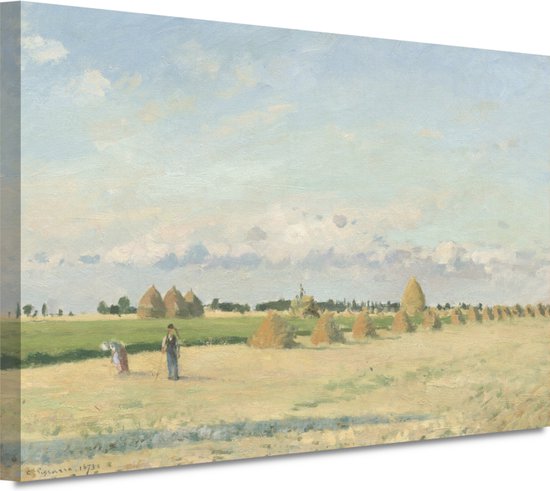 Landschap, Île-de-France - Camille Pissarro schilderij - Landschap portret - Canvas schilderijen Natuur - Landelijk schilderij - Muurdecoratie canvas - Decoratie muur 100x75 cm