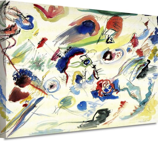 Composition VI - Wassily Kandinsky wanddecoratie - Abstract wanddecoratie - Canvas schilderij Oude Meesters - Schilderijen op canvas industrieel - Canvas schilderijen - Woonkamer accessoires 60x40 cm