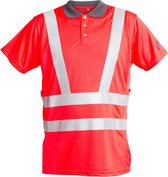 F. Engel 9051-41 EN 20471 Poloshirt Rood maat L