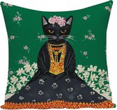 Katten Kussenhoes - Frida Kahlo - 45x45 cm - Katten Kussen