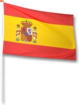 Vlag Spanje met wapen 100x150 cm.