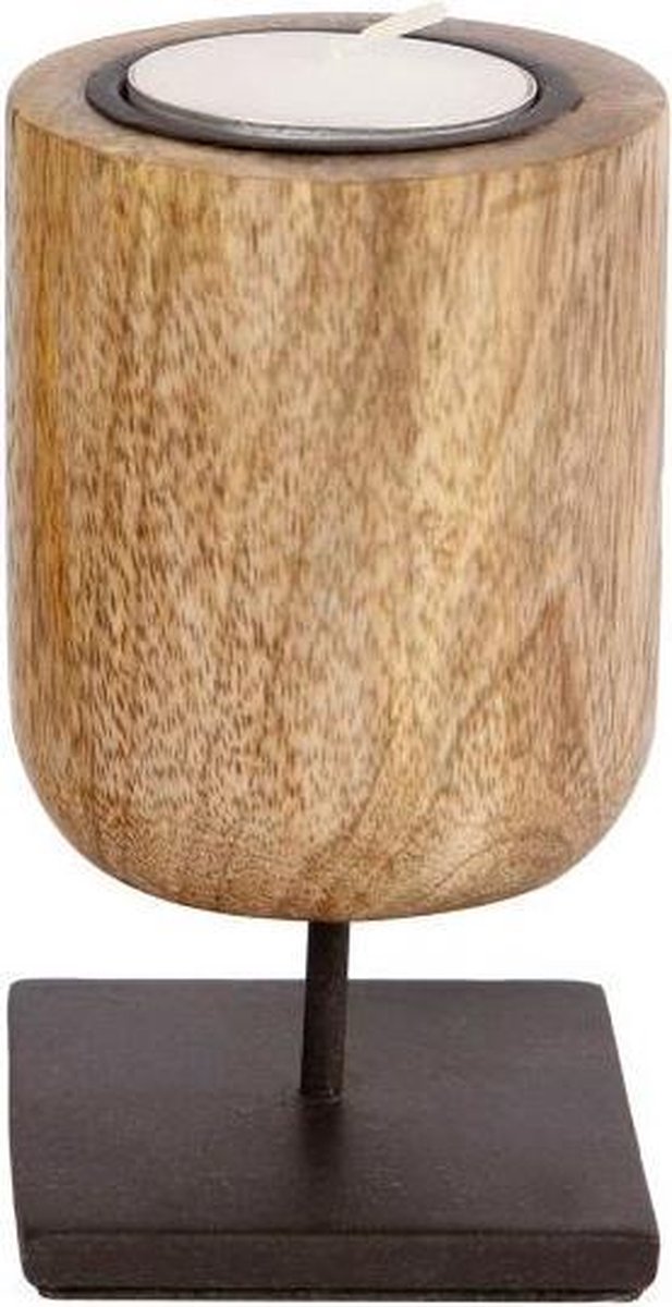 Gifts Amsterdam Kaarsenhouder 7 X 11 Cm Mango Hout Naturel