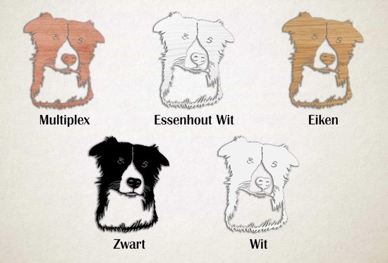 Décoration murale - Curious Border Collie - S - 55x45cm - décoration murale - Line Art