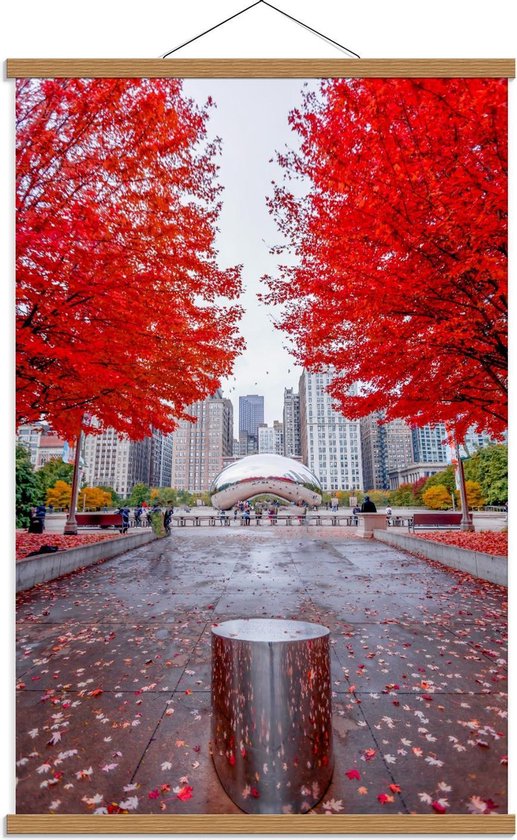 Schoolplaat – Millennium Park - Chicago - 60x90cm Foto op Textielposter (Wanddecoratie op Schoolplaat)