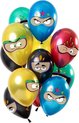 Folat - Ballonnen Superhelden Meerkleurig Metallic 30 cm - 12 stuks