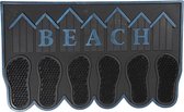 Clayre & Eef Deurmat 75x45 cm Grijs Kunststof Rechthoek Voeten Beach Mat