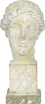 Clayre & Eef Decoratie Buste Buste 30*24*54 cm Wit Steen Rechthoek Decoratief Figuur Decoratieve Accessoires Woonaccessoires