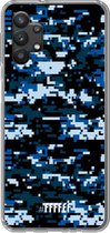 6F hoesje - geschikt voor Samsung Galaxy A32 5G -  Transparant TPU Case - Navy Camouflage #ffffff