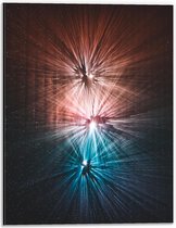 Dibond - Rode/Blauwe Lichtflits - 30x40cm Foto op Aluminium (Met Ophangsysteem)