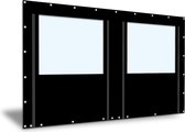 Overkapping zijwand PVC met raam en ritsen | 4 meter breed |  250cm hoog - Zwart