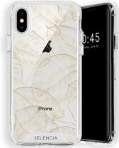 Selencia Zarya Fashion Extra Beschermende Backcover iPhone Xs / X hoesje - Gold Botanic