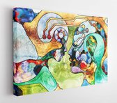 Stained Glass Forever series. Adult and child profiles drawn with organic patterns on the subject of artificial intelligence, knowledge, communication, education and unity. - Moder