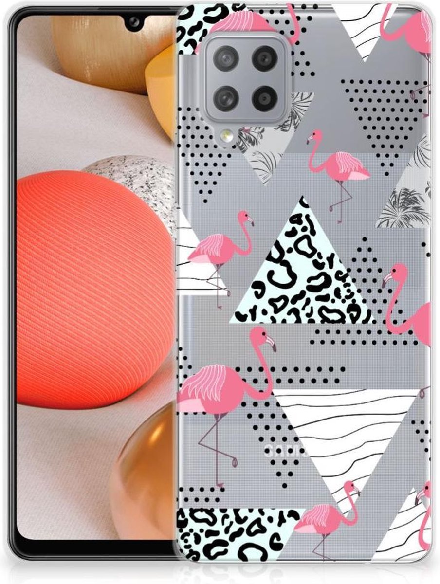 Samsung Galaxy A42 TPU Hoesje Flamingo Triangle