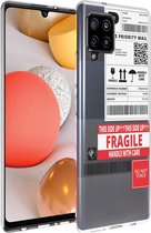 iMoshion Hoesje Geschikt voor Samsung Galaxy A42 Hoesje Siliconen - iMoshion Design hoesje - Transparant / Meerkleurig / Shipping label