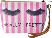 Melady Toilettas Dames 18*5*13 cm Roze Polyester Rechthoek Make Up Tasje