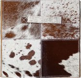 Mand Koeienhuid  Bruin Leer 30x30x30cm