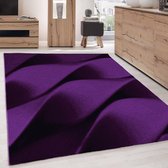 Loper Modern Desing Tapijt Geometrisch golvend ontwerp Lila Zwart Grijs