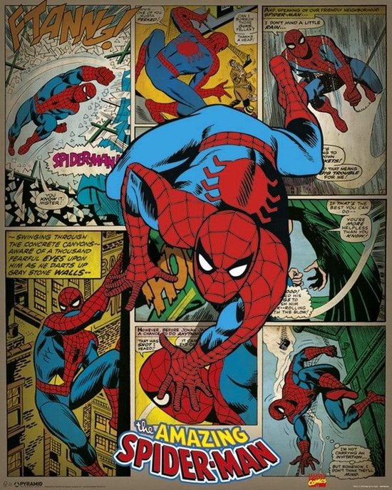 Marvel Comics Spiderman Poster rétro 40x50cm