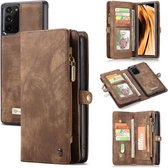 CaseMe - Samsung Galaxy Note 20 hoesje - 2 in 1 Wallet Book Case - Bruin