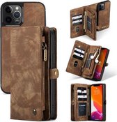CaseMe - iPhone 12 Pro Max hoesje - 2 in 1 Wallet Book Case - Bruin