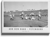 Walljar - Poster Feyenoord met lijst - Voetbal - Amsterdam - Eredivisie - Zwart wit - ADO Den Haag - Feyenoord '63 - 50 x 70 cm - Zwart wit poster met lijst