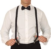 Boland party Carnaval verkleed bretels - pailletten zwart - heren/dames - verkleedkleding accessoires