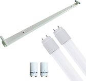 LED TL Armatuur met T8 Buis Incl. Starter - Aigi Dybolo - 150cm Dubbel - 44W - Helder/Koud Wit 6400K - Beschermingsgraad IP20 - BES LED